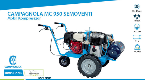 Picture of CAMPAGNOLA - MC 950 SEMOVENTI Mobil Kompresszor Honda GX 270 8.4 HP benzin motorral